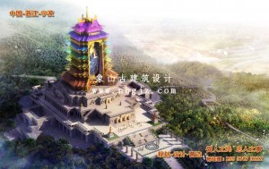 寺庙建筑设计效果图—药师佛阁设计