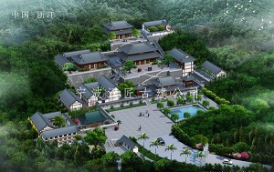 浙江湖州寺院平面布局图设计公司 古建寺庙设计效果图库