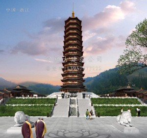 广东台山北峰寺万佛宝塔建筑方案设计